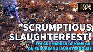Slaughterfest! FFA GDI MoK GDI on Suburban Slaughterhouse C&C3 Kane