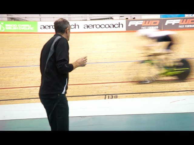 Aero testing skinsuits at a velodrome with AeroCoach 