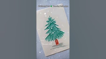 Christmas Tree drawing Technique ✨#shorts #viral #christmas #christmastree