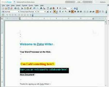 Open XML document on Zoho Writer, ThinkFree and more...