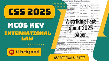 CSS 2025 International Law MCQs | Past Paper Solved Questions | Striking fact about the paper