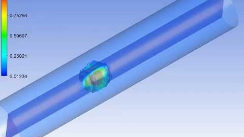 ANSYS CFX CFD simulation: dispersed flow of an oil bubble in water