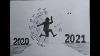 #Art #Drawing #Sketch | New Year Sketch | #Happy New Year 2021 | New Year Motivation Sketch.