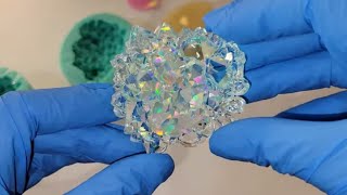 Fast video / How to make holographic resin crystals / Resin Crystal DIY using liquid diamonds resin