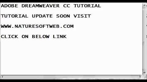 ADOBE DREAMWEAVER CC TUTORIAL IN HINDI 2014