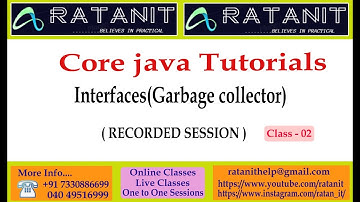 Core java Tutorials || Garbage Collection || Interfaces || by Mr.Ratan || class-02
