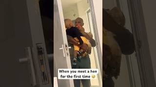 Scared of chicken 🐔😅#kids #chicken #scared #life #funny #firsttime #meet #shocked