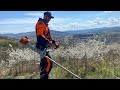 Destroying bushes with Stihl Fs 561-C with 350 mm brush knife.