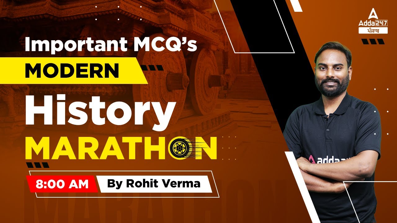 Modern History MCQ Modern History Marathon Class For PSSSB VDO 