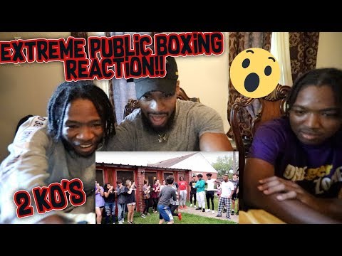 PUT THE GLOVES ON PUBLIC BOXING🥊😨 - ( TWO KO'S) - REACTION * NO RULES *