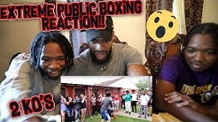 PUT THE GLOVES ON PUBLIC BOXING🥊😨 - ( TWO KO'S) - REACTION * NO RULES *