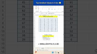 Excel SMALL Function 🔥 Find Smallest Values Instantly!
