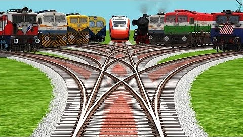 All Realstic Trains Every Day Crossing At Bumpy 🌨 Forked Lines Railroad Tracks l train simulator 
