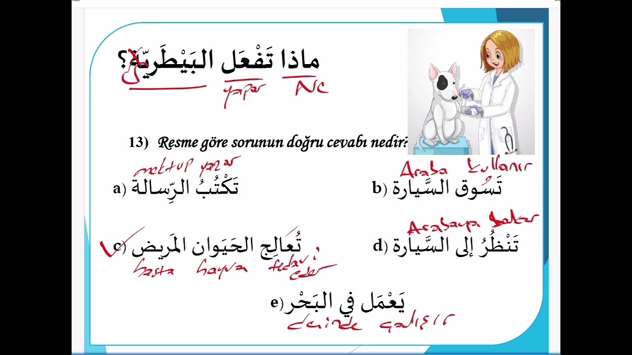 İHO #7.Sınıf ARAPÇA Dersi Sınav Öncesi Soru Çözümü - 2