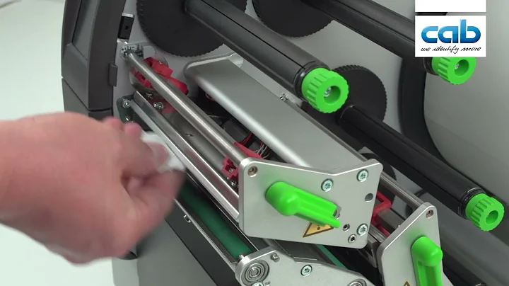 cab XC Q label printer tutorial: cleaning printhead / Druckkopf reinigen