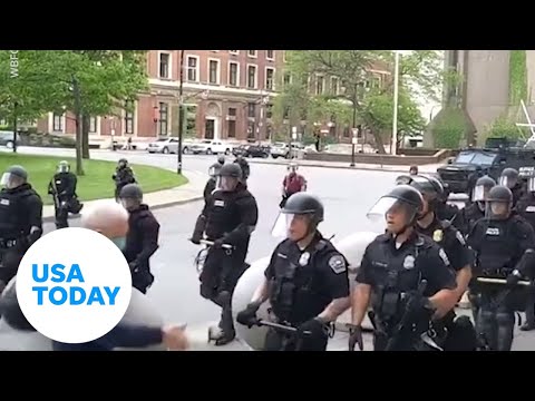 Police Seen Shoving Elderly Man To Ground | USA TODAY