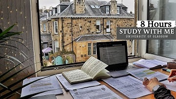 8 HOUR STUDY WITH ME | Background noise, 10-min Break, No music, Study with Merve