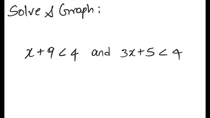 Compound Inequality: Solve and graph x + 9 ＞ 4 and 3x + 5 ＜ 4