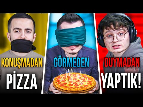 Görmeden, Duymadan ve Konuşmadan Pizza Yaptık! | Yemek Yapma Challenge