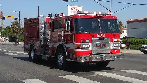 LAFD Engine 73 and Rescue 73 Responding