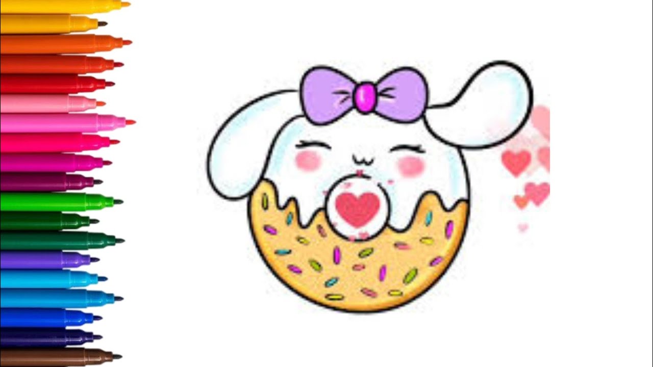 how to draw hello kitty cinnamon roll | cinnamorol donut drawing tutorial @drawing1214 - YouTube