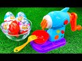 Satisfying Video l How to Make Rainbow Glossy Noddles Playdoh with Magic Surprise Eggs Cutting ASMR