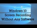 Windows 10 in built Screen Recorder|How to Record Screen without any software for windows 10