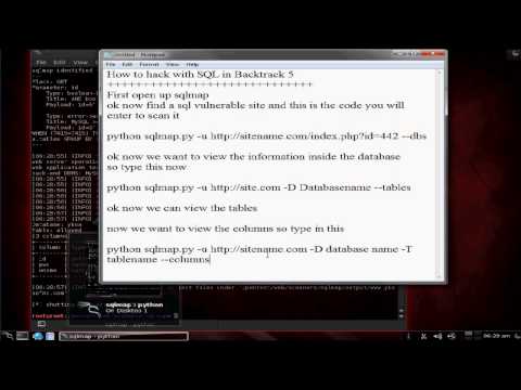 How to access a website with SQL Injection in Backtrack