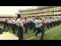 Police officers perform a haka at the funeral of Constable Matthew Hunt