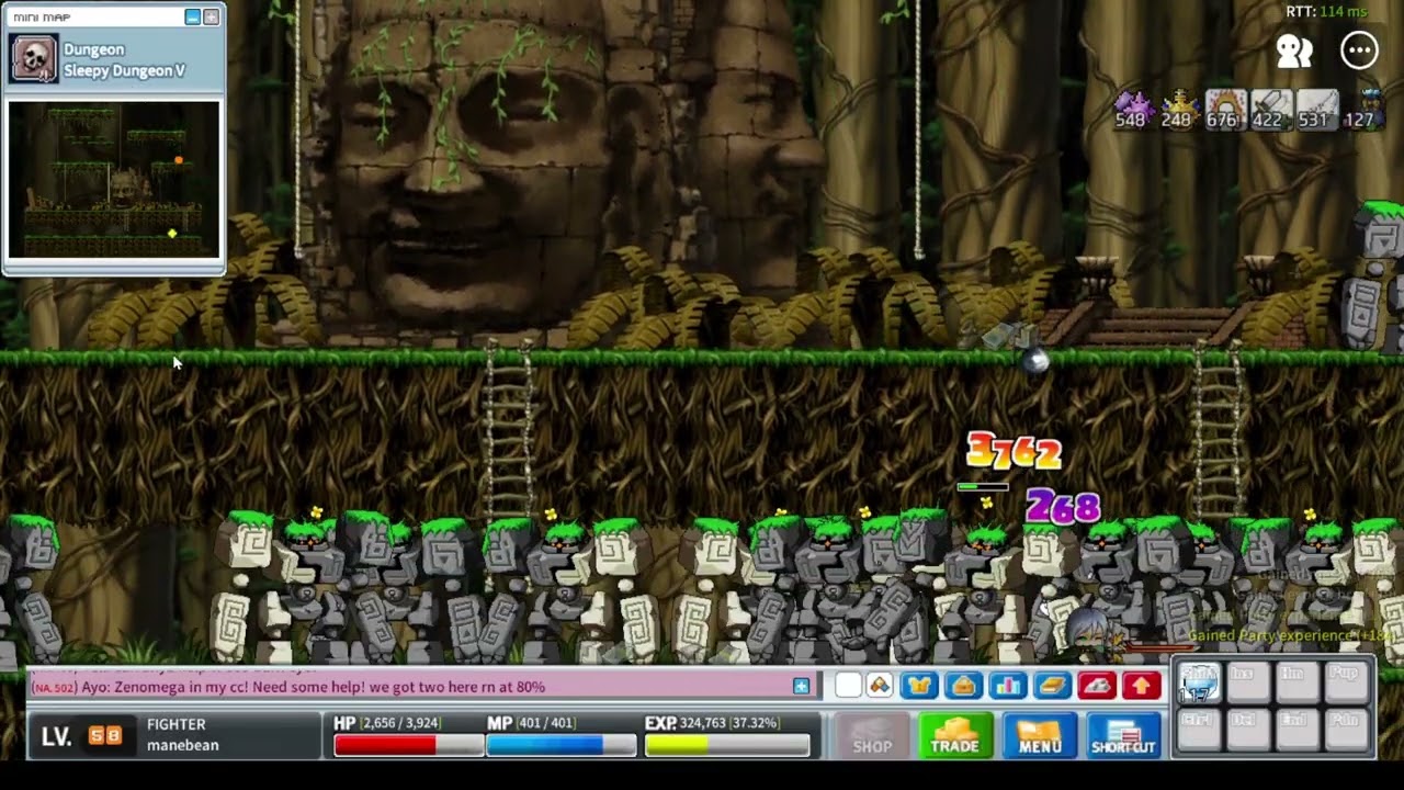 Chronostory 2nd job Fighter mix golem farming