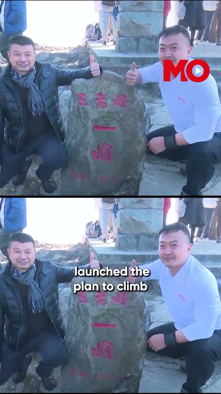 China’s Sun Guo Shan Climbs Mountain Upside Down