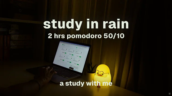 🌧️  study with me for 2 hours in rain | pomodoro 50/10 | rain sound for studying