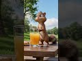 The Little Squirrel Who Stole Juice #PixarStyle #CuteAnimals #Wholesome #Squirrel #FunnyShort