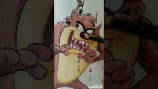 Tasmanian Devil 🔥 Looney Tunes #shorts #howtodraw #fanart