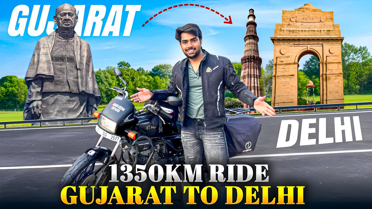 1350 km Ride || Gujrat to Delhi || On my splendor 100CC bike || #gujarat 