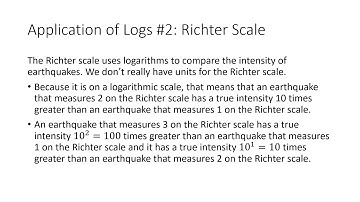 Advanced Functions MHF4U Example Chap 8.080 Richter Scale (logarithms)