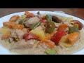 Filipino food creamy pineapple chicken