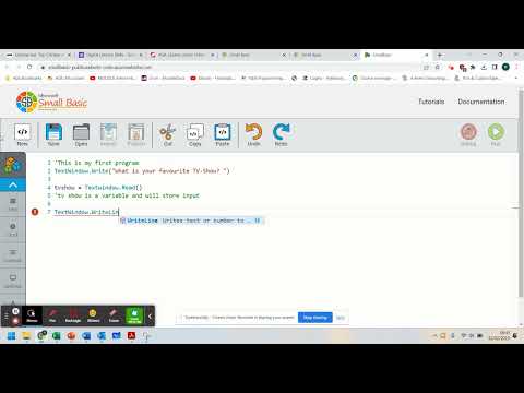 Lesson 1 - Using Small Basic - Concatenation