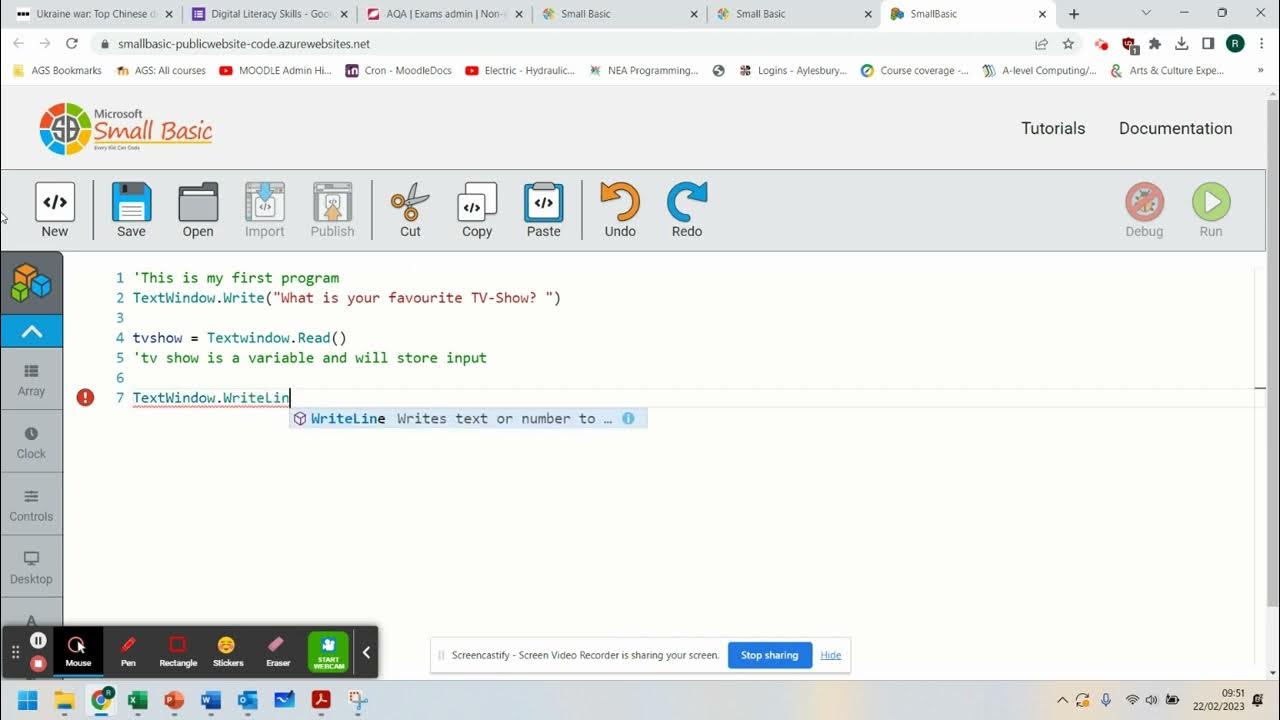 Lesson 1 - Using Small Basic - Concatenation - YouTube