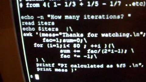 Linux/ Awk Script calculating PI