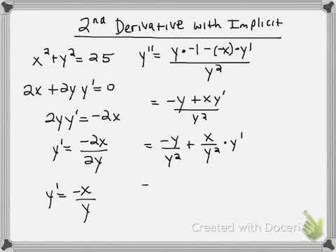 2nd Derivative with Implicit Differentiation
