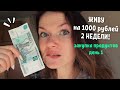 ЖИВУ НА 1000 РУБЛЕЙ 2 НЕДЕЛИ! ЗАКУПКА ПРОДУКТОВ/ДЕНЬ 1.