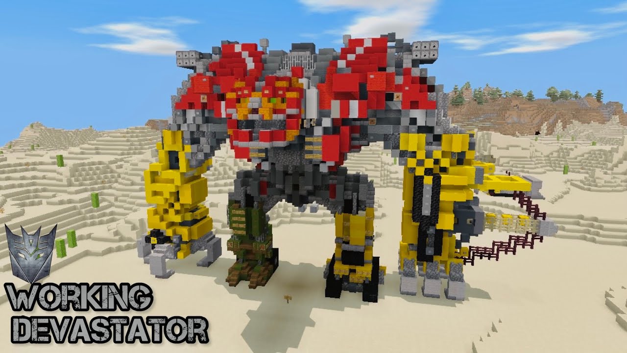 How to Build a Working Devastator (TRANSFORMERS) in Minecraft: Tutorial ...