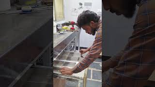Modular Kitchen Work Progress Premium Wire Basket Installation | Smooth Pull-Out Fitting#kitchenset