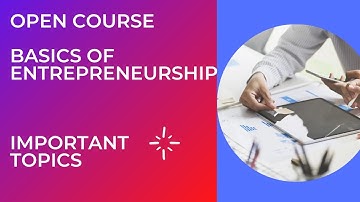 BASICS OF ENTREPRENEURSHIP AND MANAGEMENT OPEN COURSE VTH SEM #bca #bsccs #calicutuniversity