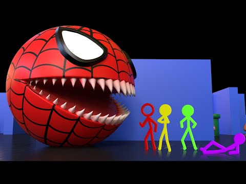 Pacman VS Stickman VS Bowser for Super Mario Animation