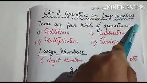 Operations on Large Numbers... Introduction to Addition.