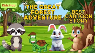 The great forest adventure.Animal cartoon story.The best cartoons.Four friends in a jungle.#cartoon