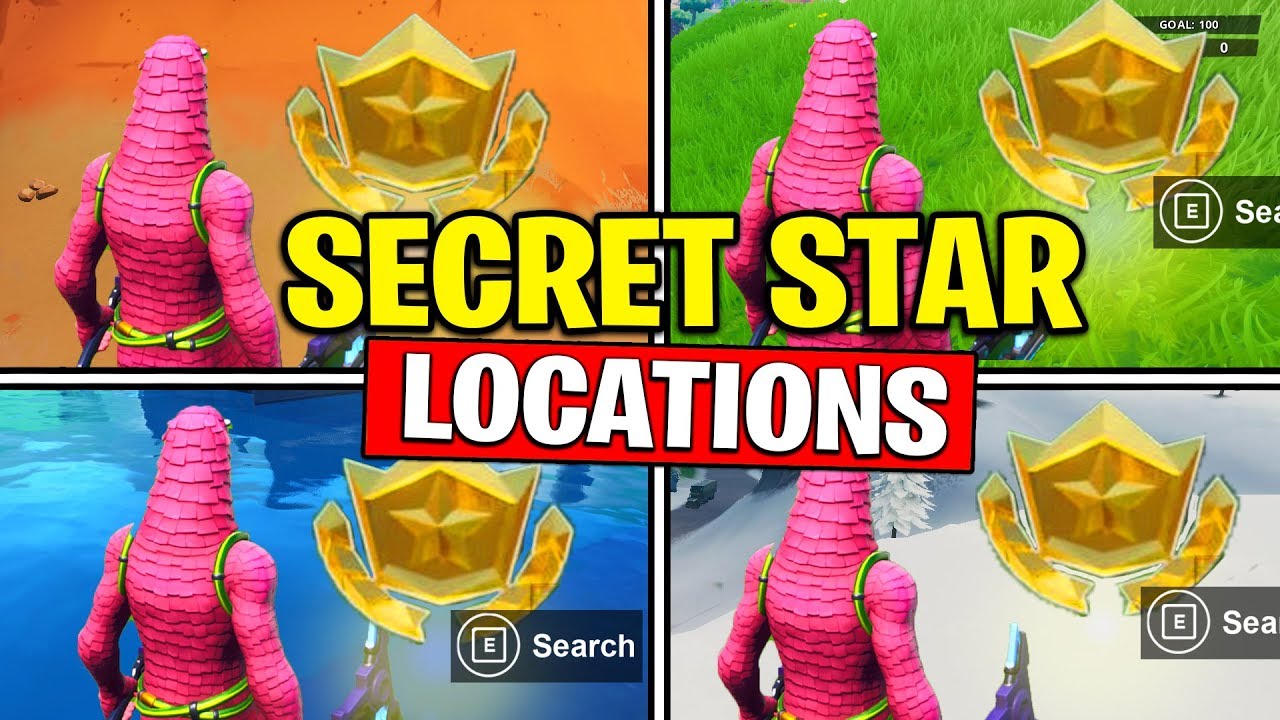 ALL SECRET BATTLE STARS Season 10 - Fortnite Week 1 to 6 Locations (SEASON X) | TamashaBera