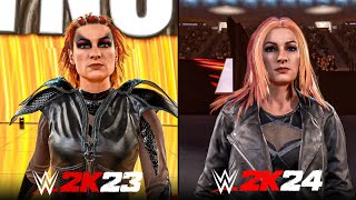 WWE 2K23 vs WWE 2K24 Entrance Comparison | Ft. Becky Lynch, Roman Reigns & More!